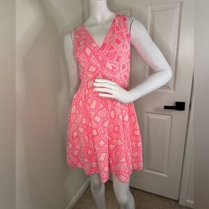 Willa Geometric Pink Sleeveless Dress Size Small. #220